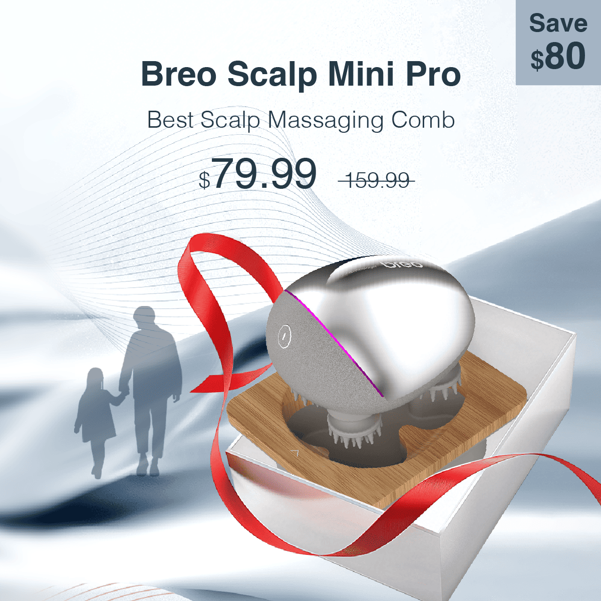 Refreshing Scalp Massager | Portable Silver Design – Breo