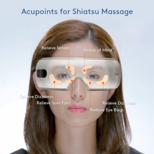 Breo iSee4 Eye Massager: Shiatsu massage targeting eye strain, dizziness, and bags, for dry eye relief