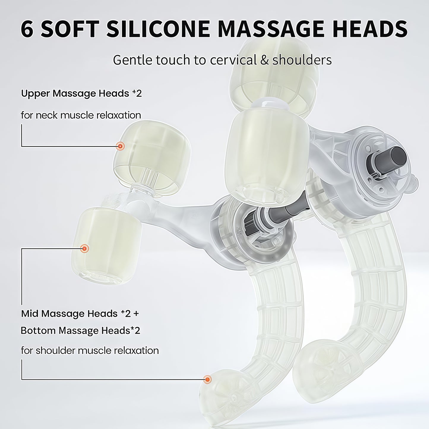 Breo N5 Mini neck and shoulder massager, featuring 6 soft silicone massage heads for neck and shoulder muscle relaxation