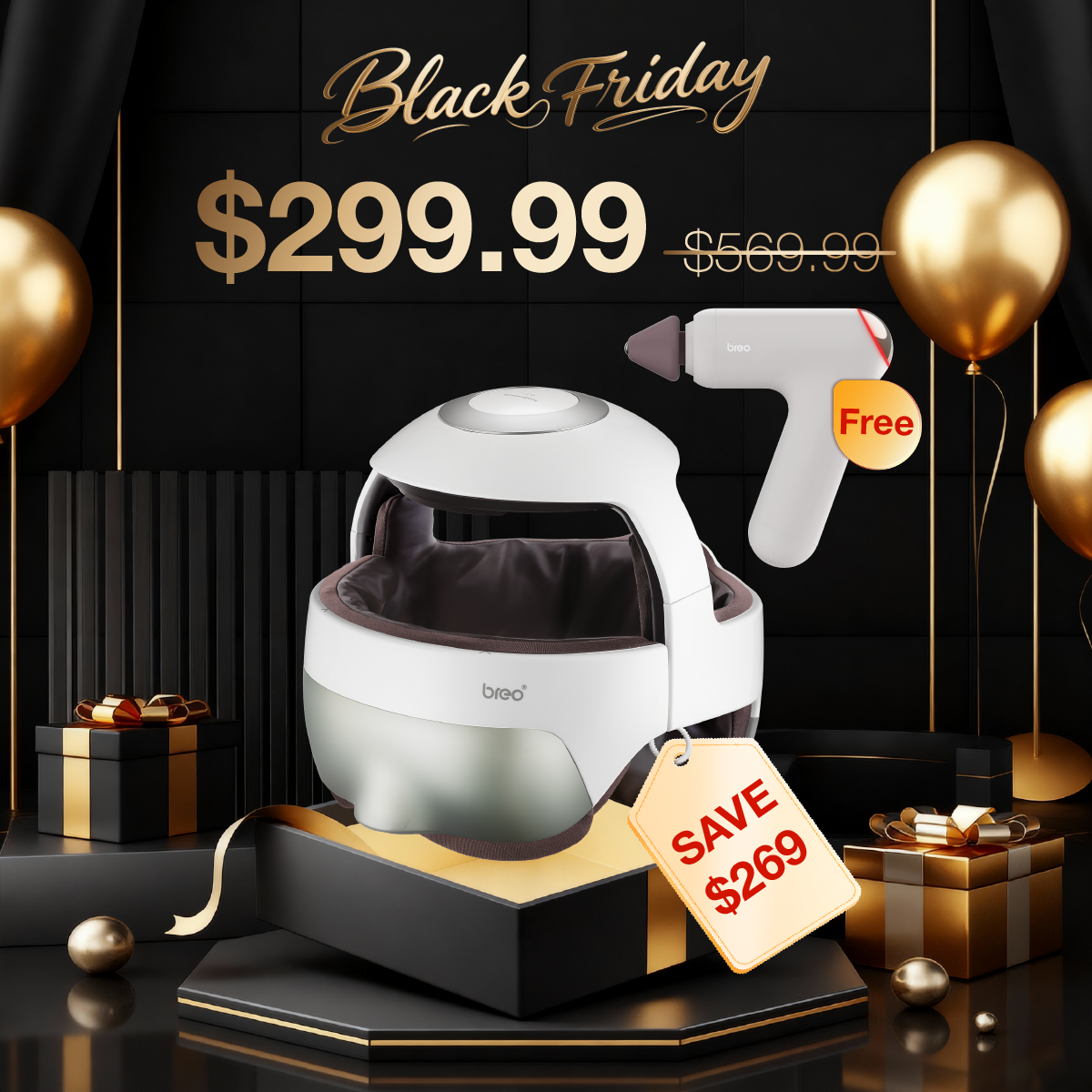 Full Head Massager with Eye Massage – Breo-Official