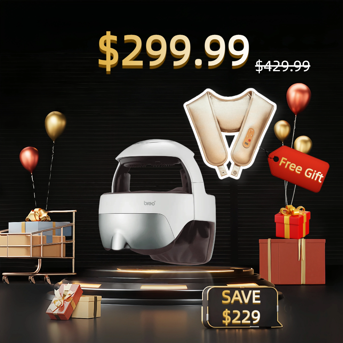 Full Head Massager with Eye Massage – Breo-Official