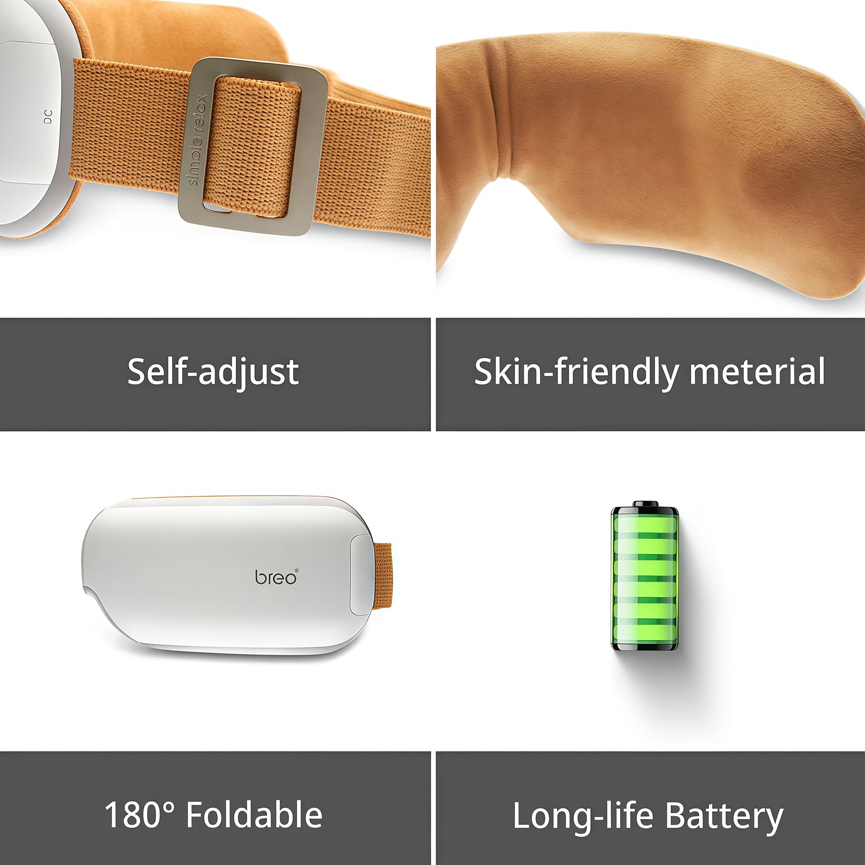 Breo iSee4 eye massager - Foldable eye massager with skin-friendly material for eye strain relief