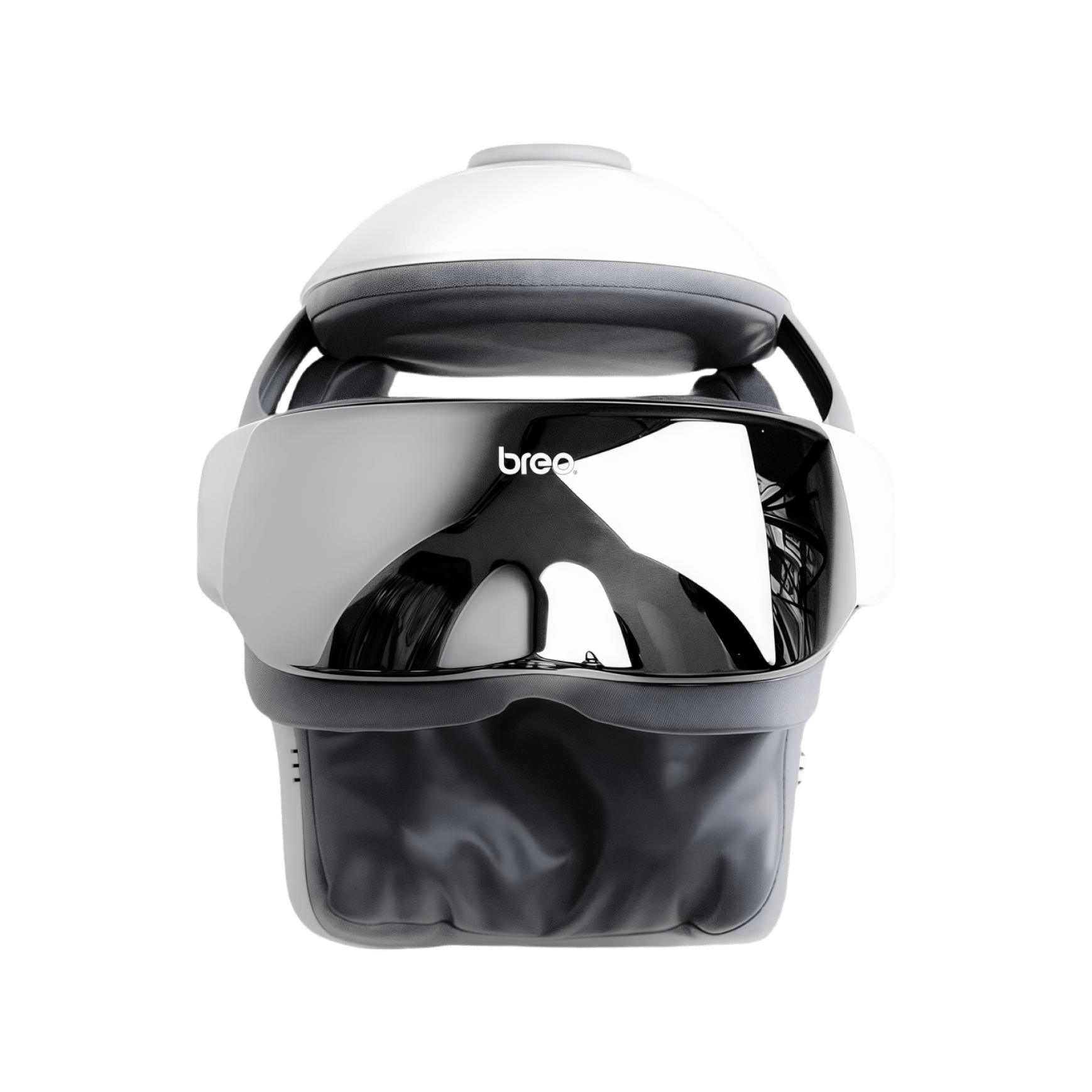 Breo iDream 3 head massager, white and black design for eye and neck relaxation.