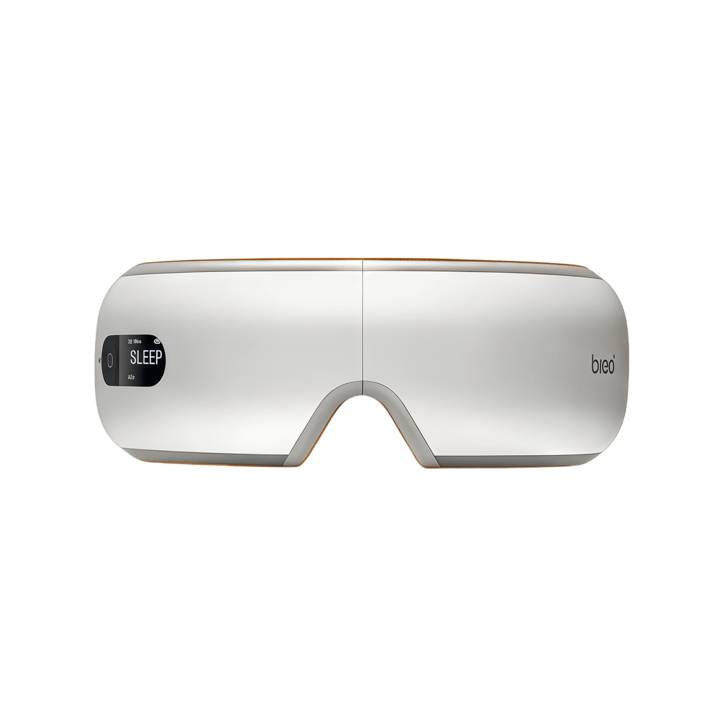 Breo iSee4 Eye Massager in white, with "SLEEP" mode displayed on screen, eye strain relief
