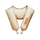 Breo N1 Pro Neck Massager in gold. Wearable design for neck and shoulder relief, with controls and display.