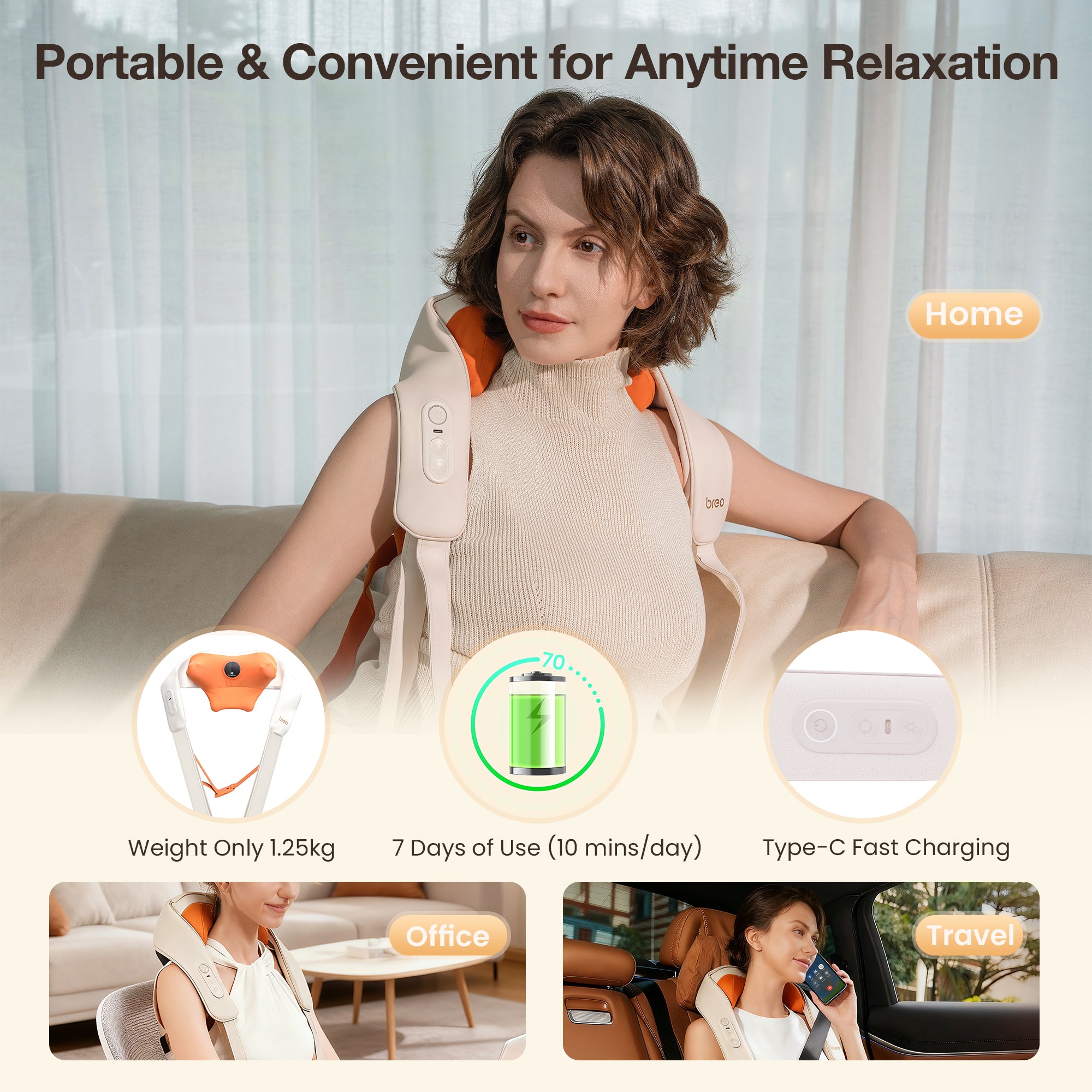 Portable Neck and Shoulder Massager – Breo-Official
