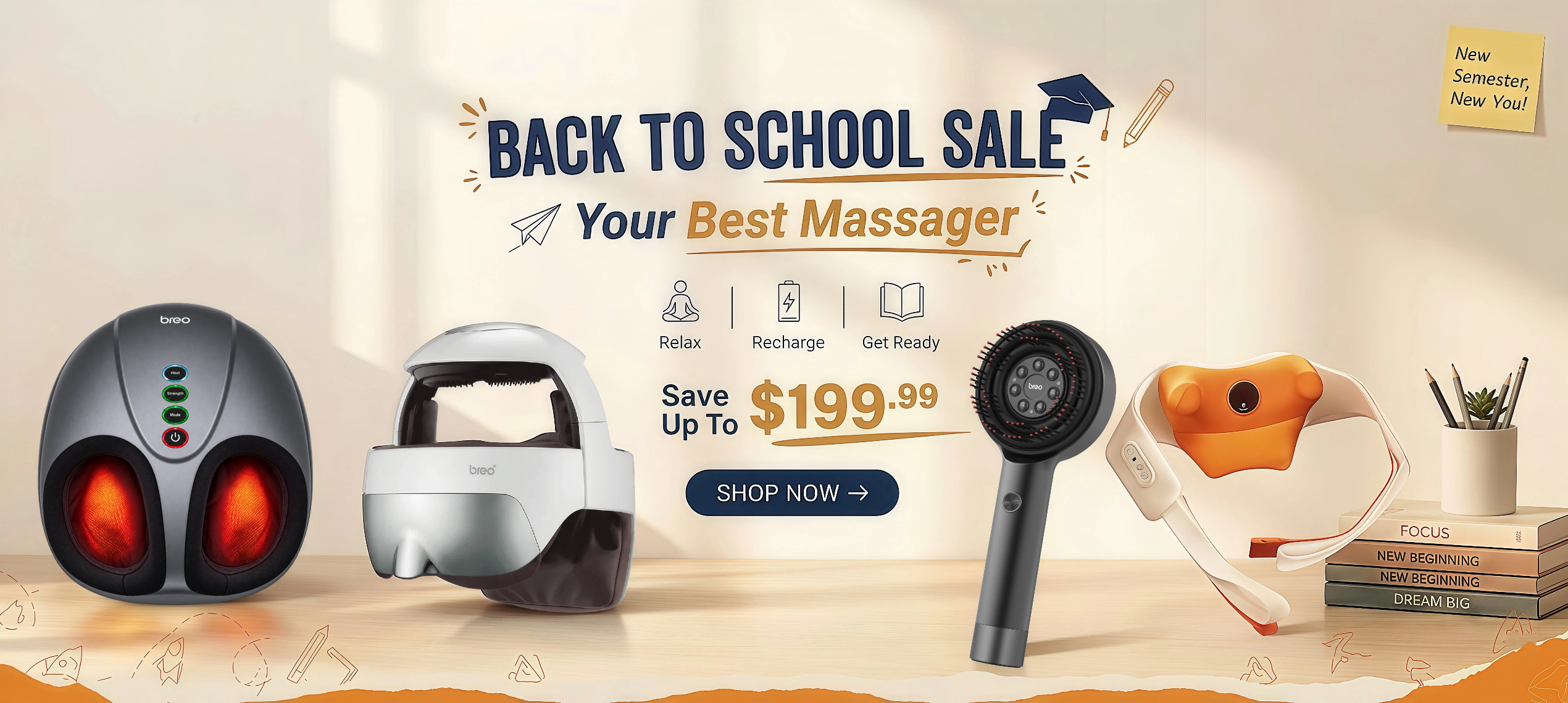Breo massager  go back to school sale